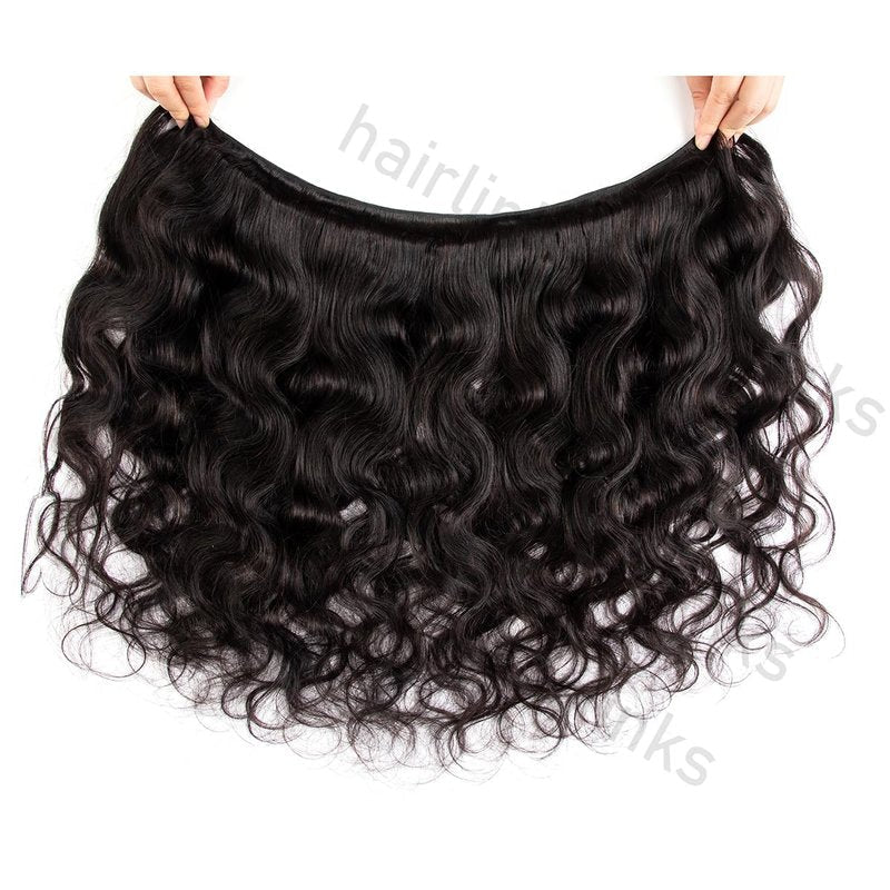 XEILOHO 12A Body Wave Bundles Human Hair 24 inch Brazilian Virgin Human Hair Bundles 100% Unprocessed Body Wave Weft Extensions Quick Weave Natural Black (24inch 100g)