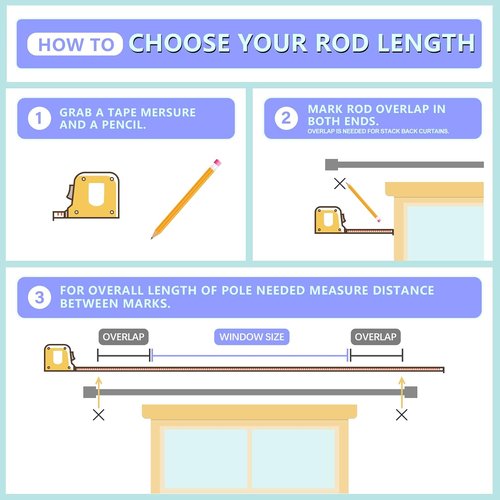 Byondeth Curtain Rods - Adjustable 16 to 60 Inches | 1-Inch Diameter with Aluminum End Caps, White