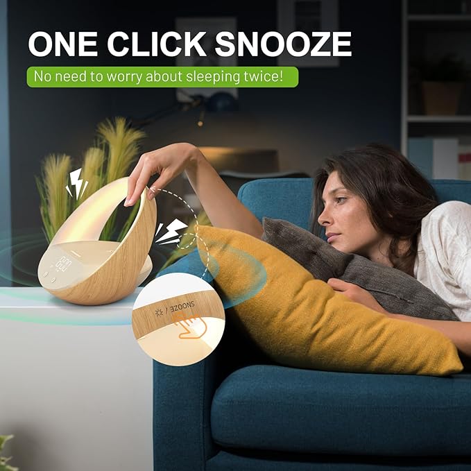 FUNFOR Bluetooth Alarm Clock, Sunrise Simulation Wake Up Night Light, 15W Fast Wireless Charging Alarm Clock for Bedroom, 10W Bluetooth Stereo Sound Speaker, USB Charger Port