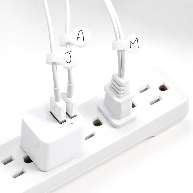 Wrap-It Storage Cable Labels, Mini, White (60 Pack) - Cord and Wire Tags for Cable Management and Organizer for Electronics, Computers and More