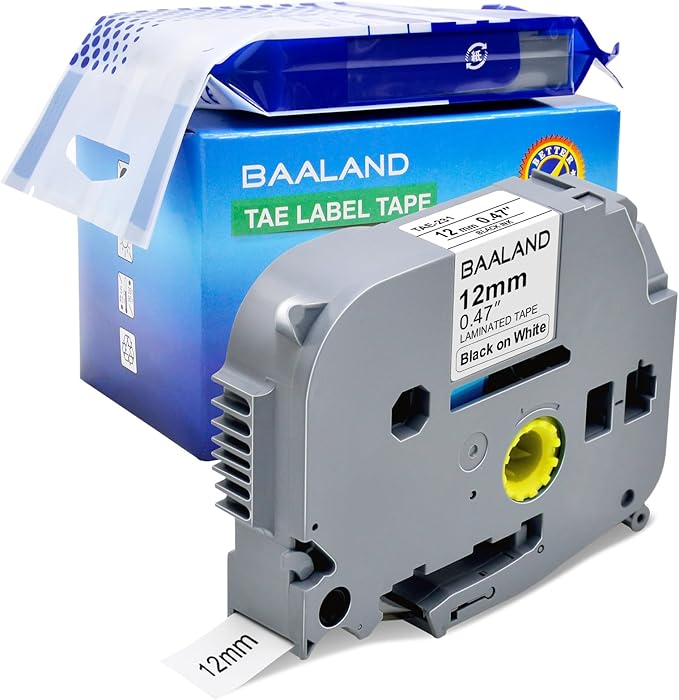 BAALAND Label Maker Tape 12mm 0.47" Laminated White Replacement for Brother P Touch Label Tape TZe-231 TZe231 TZe TZ Tape, Compatible for Brother PT- D210 D220 D200 H100 D400 1280 D600 D610BT, 30-Pack