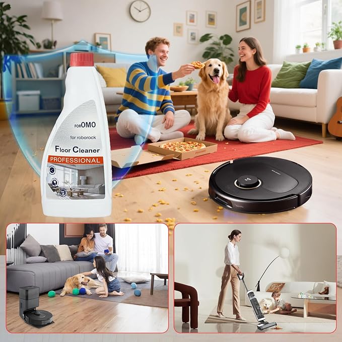 Floor Cleaning Solution Compatible With Roborock Robot Vacuum And Mop Cleaner, Deep Cleans For Multiple Hard Floors, Suitable With All Robot Vacuums With Mopping (3 Bottle)