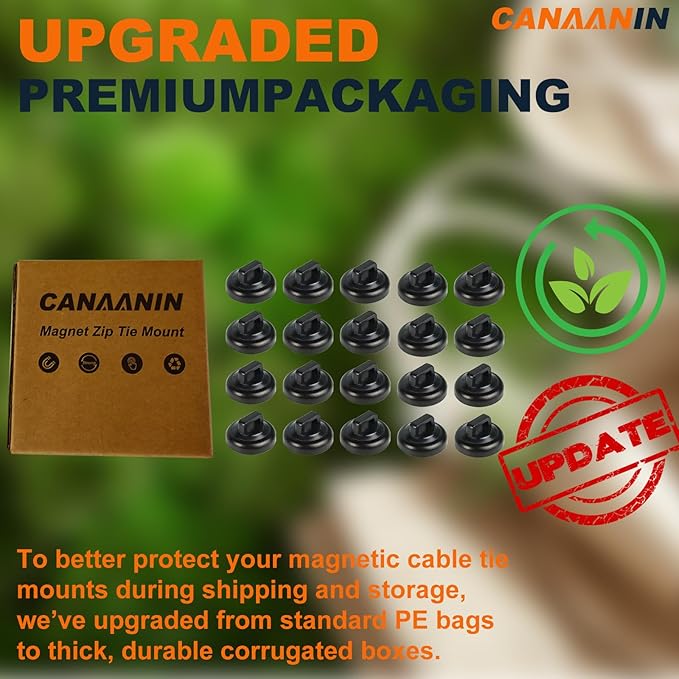 CANAANIN Magnet Zip Tie Mount Magnetic Zip Ties Mount Clips Base Holder Strong Multipurpose Wire Cable Holder Mount Wire Clips Management for Home Office Marine Electrical Wiring (Black, 24 Piece)