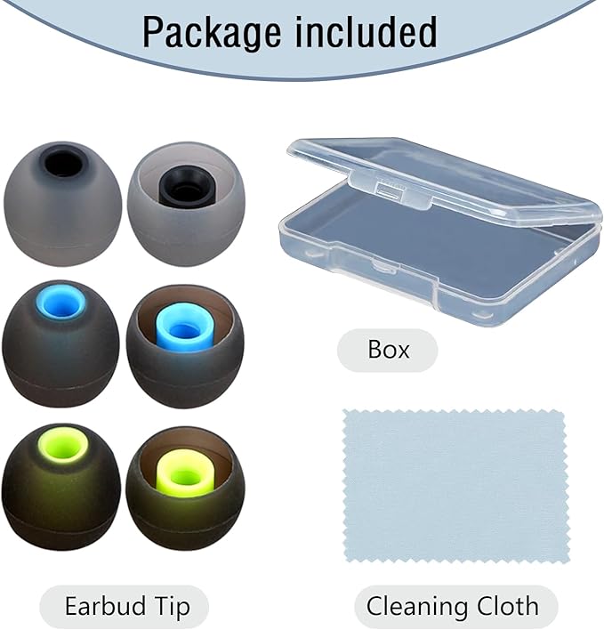 MMYQXI Silicone Replacement Earbud Tips Earbud Covers Ear Tips Fit for in-Ear Headphones (Inner Hole 3.8mm -5.1mm) Earbud Replacement Tips 9 Pairs