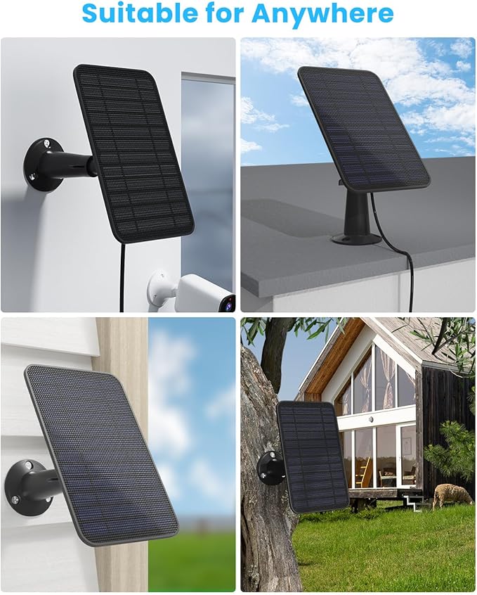 Solar Panel for Blink Outdoor 2K+/4(4th Gen)/Outdoor(3rd Gen) XT3 and XT2/XT Camera/Blink Outdoor Camera, 5W Solar Panel Charger with Mount 13.1ft Cable Rubber Plug, IP65 Waterproof, 3 Pack