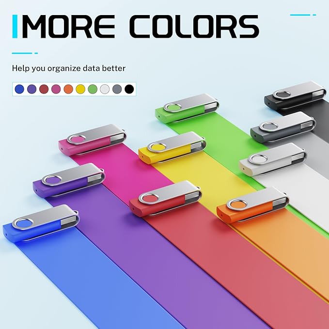 FEBNISCTE 32GB Thumb Drive 10 Pack,Flash Drive High Capacity, Bulk USB Flash Drives 32 GB Metal Swivel, USB 2.0 Jump Drive Memory Stick Portable, Pen Drive Zip High Speed for Data Storage