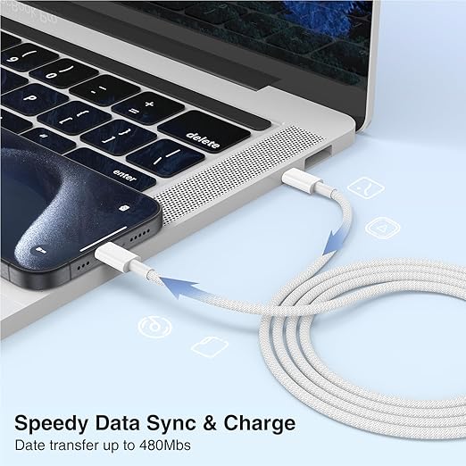 LOFPYE 3-Pack Grey 3.3FT 60W USB C to USB C Cable, Type C Fast Charging Cable for iPhone Air 17 16e 16 15 Pro Plus Pro Max,for Galaxy S25/S24, for iPad Pro/Air/mini, for MacBook Pro/Air and More