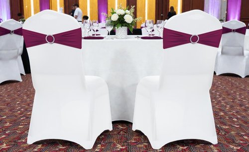 MDS Spandex Chair Sashes - Premium Stretch Covers with Buckle Slider for Weddings & Events | Eggplant, Pack of 50