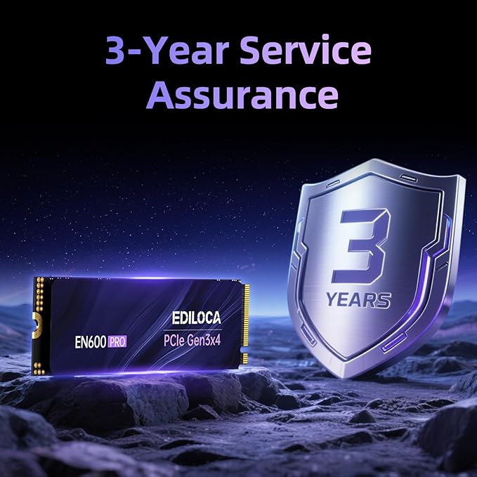 Ediloca EN600 PRO SSD 512GB PCIe 3.0 Gen 3x4, NVMe M.2 2280, Up to 3000MB/s, Internal Solid State Drive, SLC Cache 3D NAND TLC, Graphene Cooling Sticker, Storage for PC, Desktop and Laptops