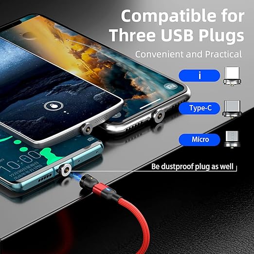 Bojianxin 360°Rotating Magnetic Phone Cable Adapter Connector Tips Head for I(9 Pack)