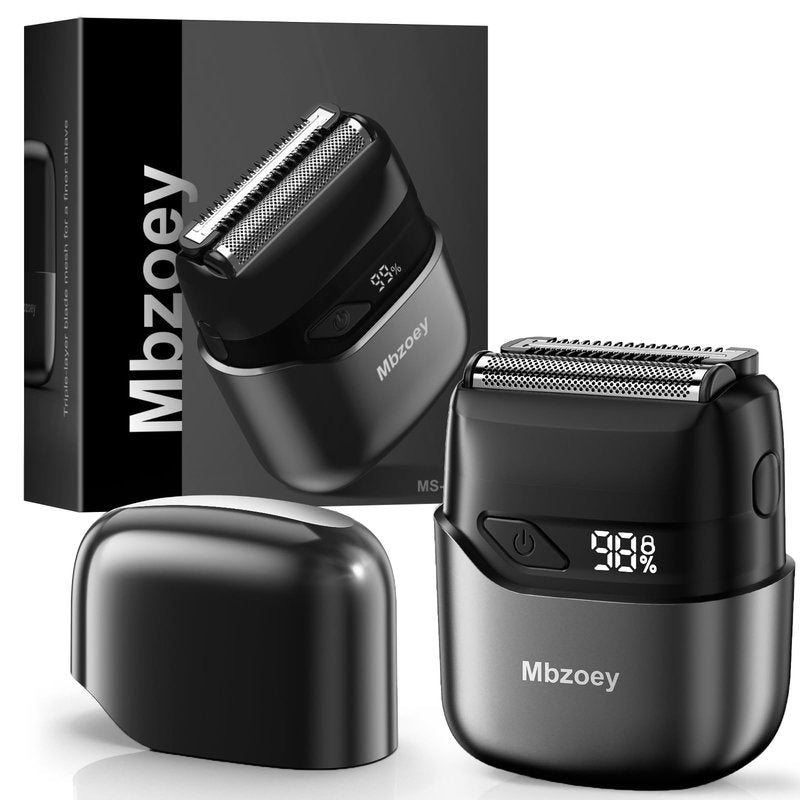 Mbzoey Electric Foil Shavers for Men: Mini Electric Razor for Face - IPX7 Waterproof Cordless Razor with LED Display & Fast Charge - Micro-Comb Technology & Precision Bladesï¼Father's Day Gifts