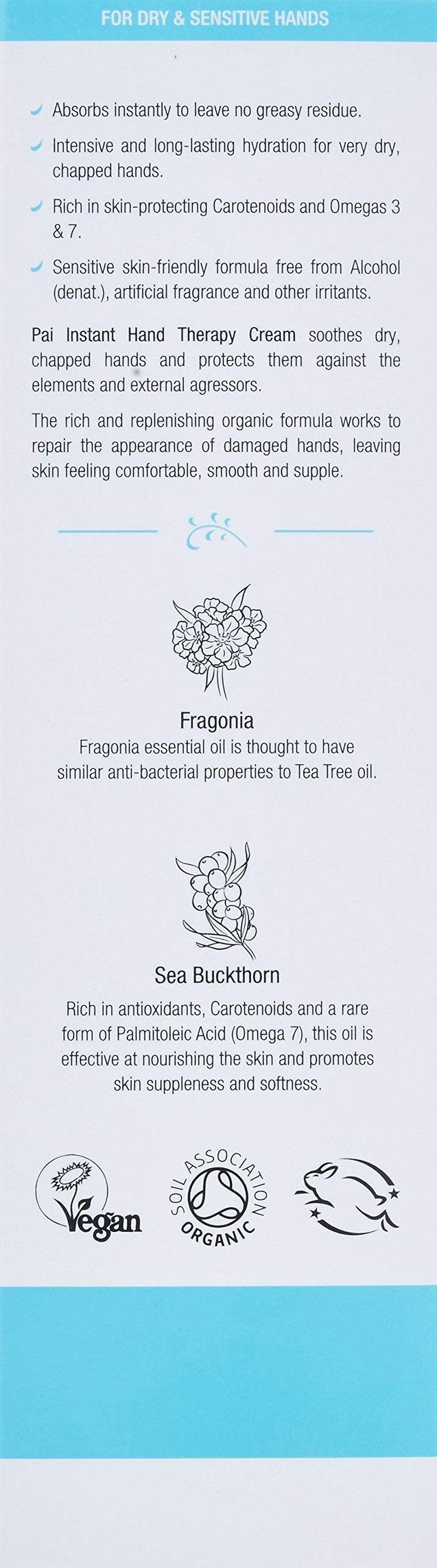 PAI SKINCARE - Heavy Mettle: Organic Fragonia + Sea Buckthorn Rescue Hand Cream | Natural, Vegan, Sensitive Skincare (2.5 fl oz | 75 mL)