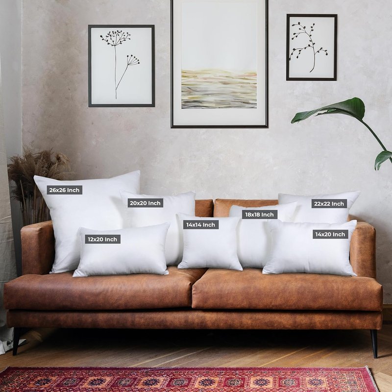 Utopia Bedding Throw Pillows (Set of 1, White) – 20 x 20 Inches Down Alternative Pillows for Bed, Sofa, and Couch - Fluffy Decorative Stuffer Pillow for Indoors & Outdoors