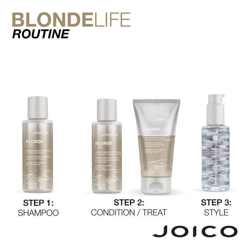 Joico Blonde Life Brightening Conditioner | For Blonde Hair | Illuminate Hydration & Softness | Add Softness & Smoothness | Sulfate Free | With Monoi & Tamanu Oil | 1.7 Fl Oz