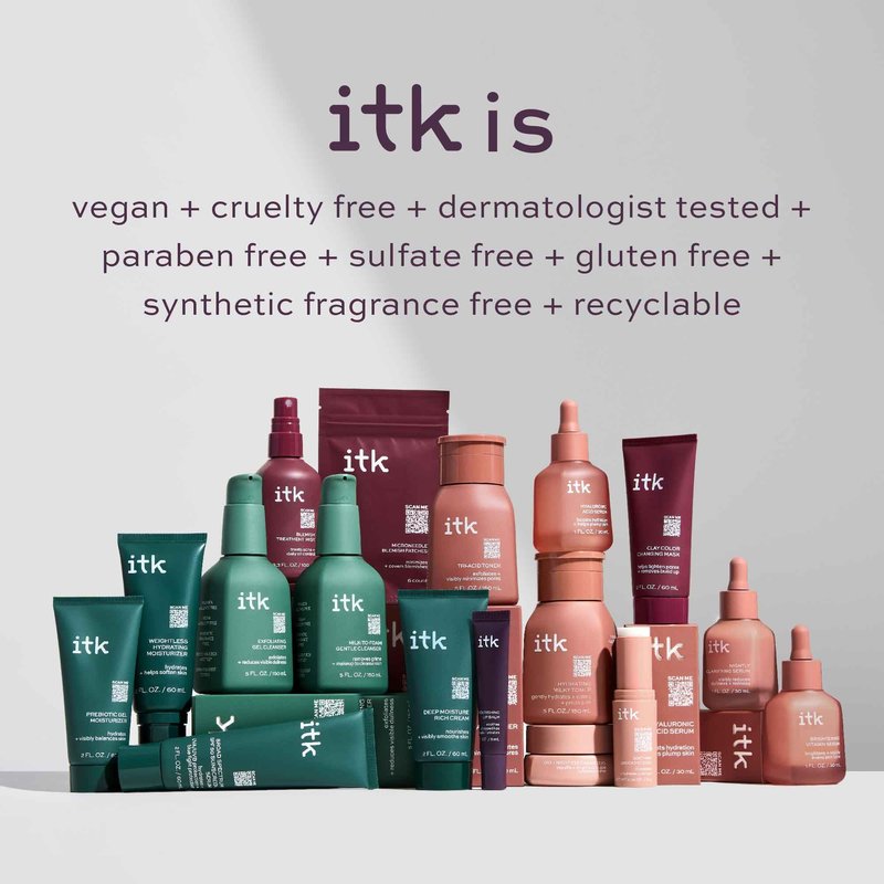 ITK Skincare 2% Salicylic Acid Spray for Face & Body Acne - Blemish-Fighting Treatment for Body Acne, Bacne, Blackheads, Pimples & Blemishes - BHA Blemish Facial Mist Post Workout - 3.3oz Spray Bottle