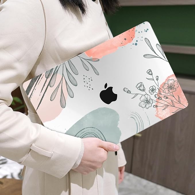 MEEgoodo Case for M5/M4/M3/M2 MacBook Air 13 inch 2026 2025 2024 2022, Fit Model A3449/A3240/A3113/A2681, Case Compatible with MacBook Air 13.6-inch, Watercolor Floral 3
