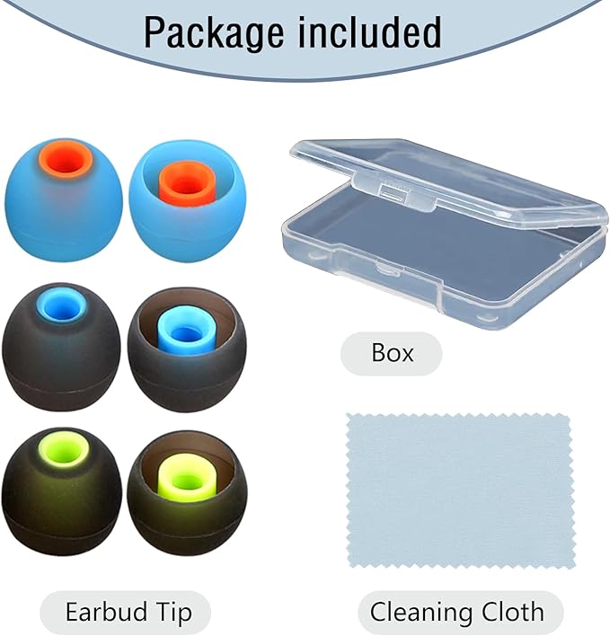 MMYQXI Silicone Replacement Earbud Tips Earbud Covers Ear Tips Fit for in-Ear Headphones (Inner Hole 3.8mm -5.1mm) Earbud Replacement Tips 9 Pairs
