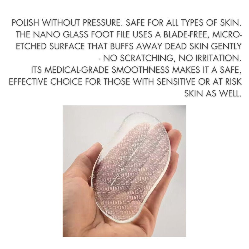 Nano Glass Foot File Callus Remover β Gentle Pedicure Tool for Hard Skin, Cracked Heels & Dead Skin β Reusable Heel Scrubber with Protective Case for Smooth Feet