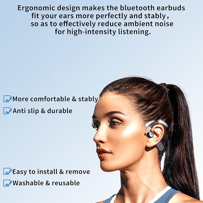 TSZYYM Replacement Earbud Tips Soft Anti Slip Washable and Reusable Silicone Fit Most In-Ear Earbuds (Inner Hole 3.8mm-5.1mm) 18pcs S M L