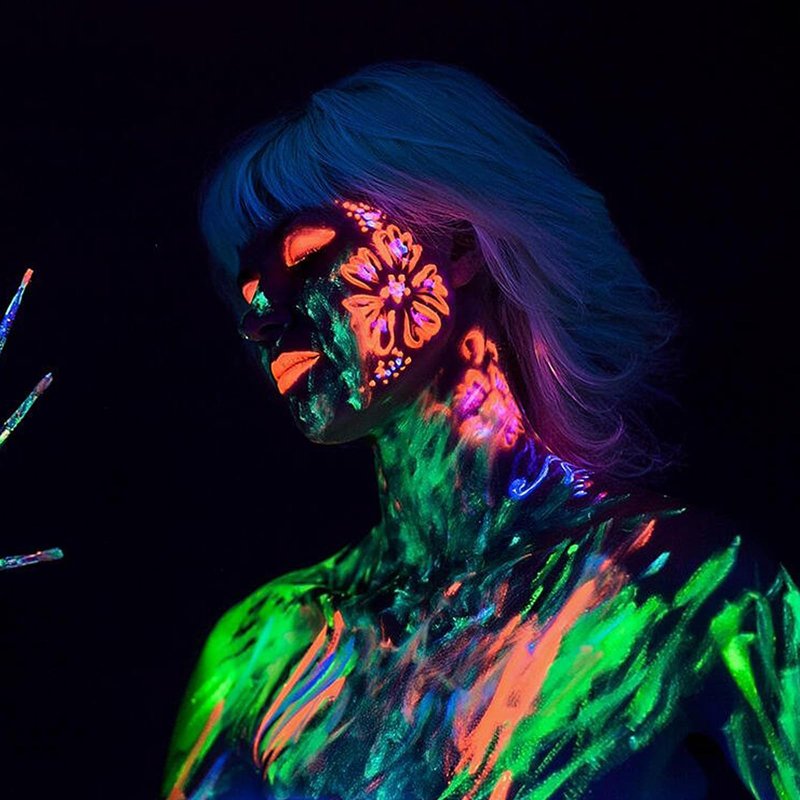 10 Color Glow in The UV Black Light Face Body Paint for Adult, Blacklight Glow Sticks Makeup Neon Face Painting Kits for Halloween Glow Party Supplies
