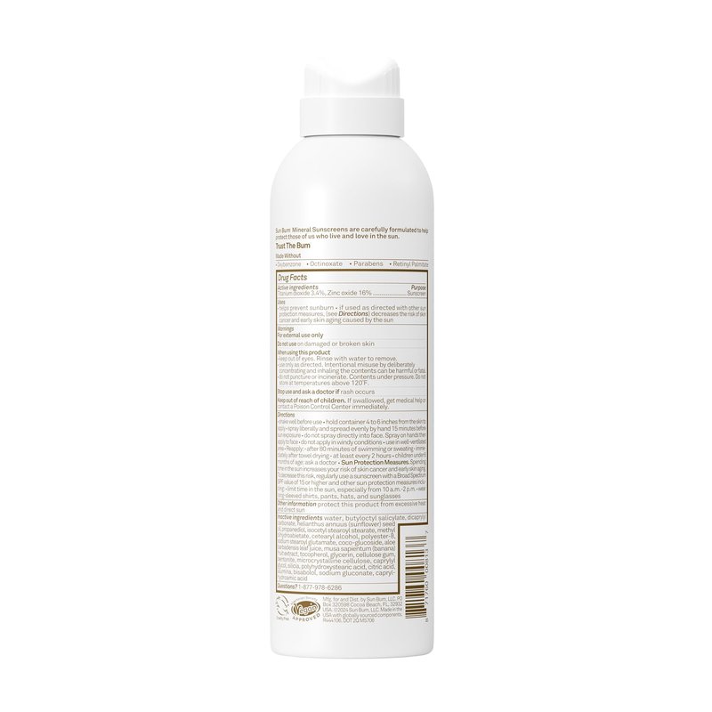 Sun Bum Mineral SPF 50 Sunscreen Body Spray - Water-Resistant Broad Spectrum Moisturizing Sunscreen with Vitamin E - Hawaii 104 Act Compliant (Made without Octinoxate & Oxybenzone) - 6 oz