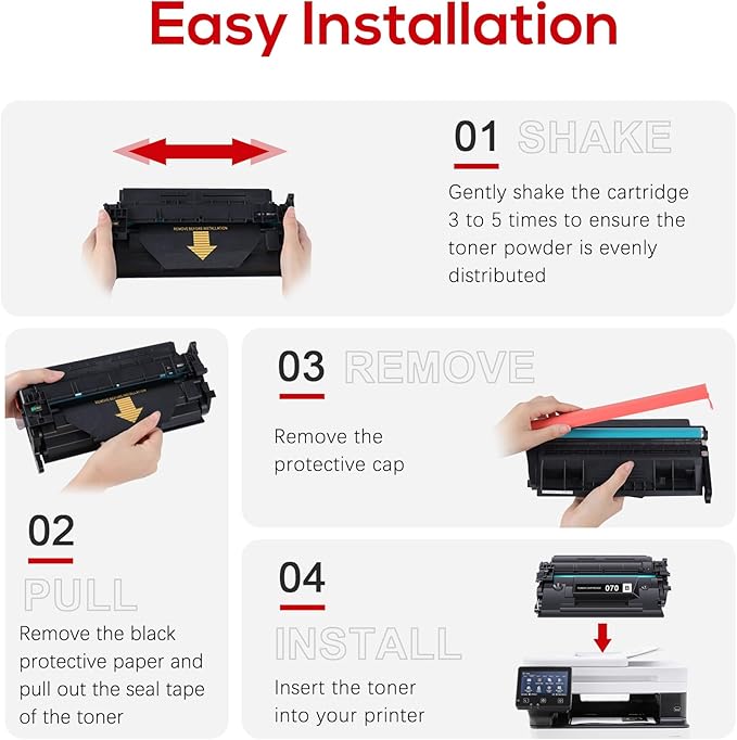 Jeostarky Compatible for Canon 070 Black Toner Cartridge Replacement for Canon 070h CRG070 Toner for Canon ImageCLASS MF465dw MF462dw MF460dw LBP246dw LBP247dw LBP243dw LBP240dw Laser Printer 2 Pack