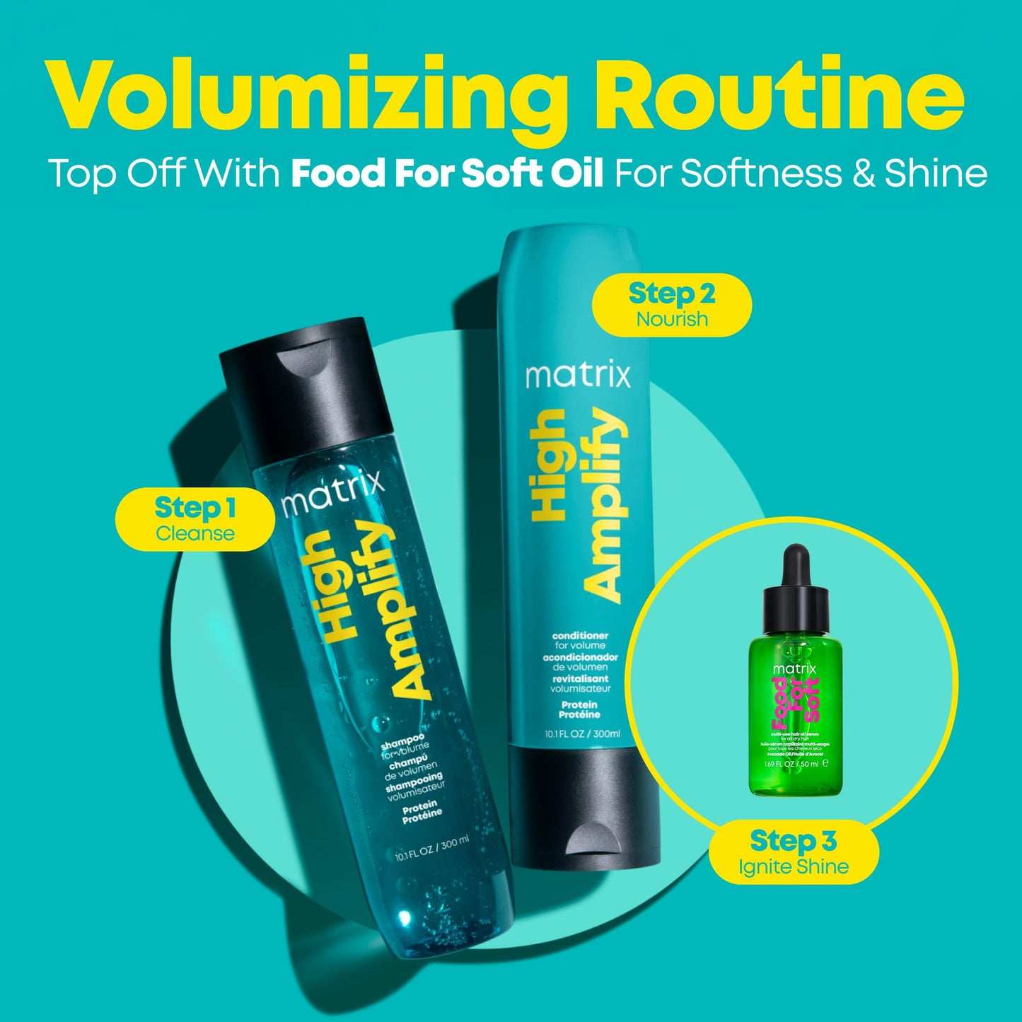 Matrix High Amplify Volumizing Conditioner - Instant Lifts and Strengthens For Lasting Volume With Protein, Silicone-Free, Lightweight Conditioning Formula, Boost Structure in Fine Hair, 10.1 Fl Oz