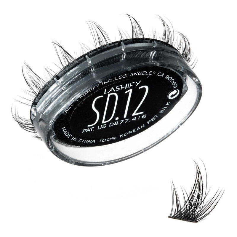 Lashify Stardust 12mm Gossamer DIY Eyelash Extensions Refill, The Multi-Length Multi Layered Lash, Thin Fibers of the Classic "C" Style, Black, Easy False Lashes