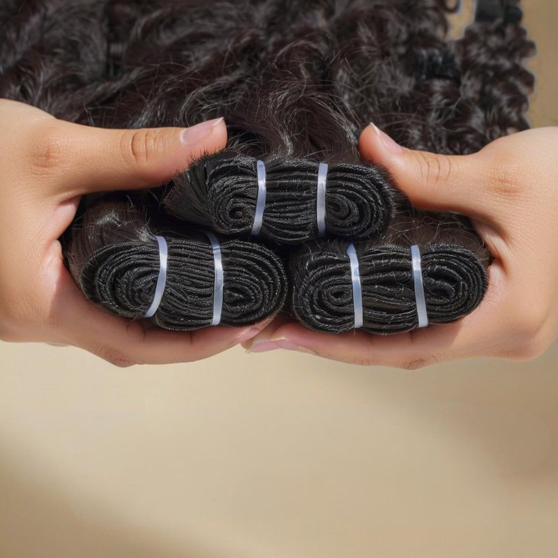 Burmese Curly Hair Bundles - 12-16 Inch Water Wave Extensions | Black 3C4A Spiral Ends