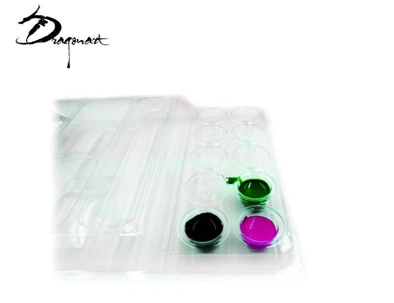 Dragon Art 25pcs Plastic Disposable Ink Cup Tray Pigment Rack Holder Tray Tattoo Accessories (Clear)