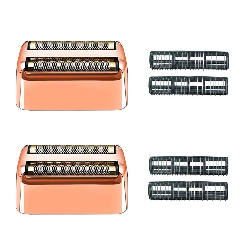2 pack Professional Replacement Foil and Cutters for BaBylissPRO Barberology Double Foil Shaver, Compatible with BaBylissPRO Barberology FXFS2 Shaverï¼GoldRose Gold