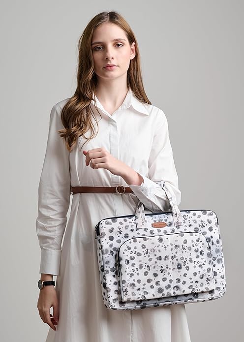 Maison d'Hermine Laptop Bag with Pocket Upto 15.5 inch Stain and Water Repellent Cotton Canvas Spring Summer (Cheeta)