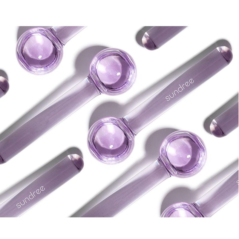 sundree Cooling Facial Ice Globes | Reduce Puffiness | Tighten Skin | Improve Circulation | Freezer Safe | Bundle (2 - Pack) (Clear)