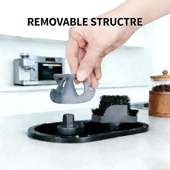 Premium Espresso Clean Holder,Coffee Portafilter Cleaning Kit,Automatic Knock Box Cleaner for 51/53/58mm, Easy Cleaning of Your Coffee Puck (1Pcs),Electric Automatic Knock Box Cleaner (THREE)