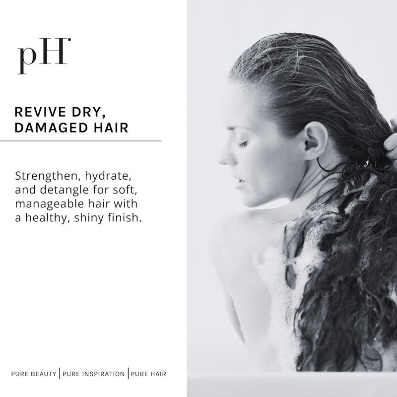 pH Pure Hair Repair Shampoo & Conditioner Set - Hydrating Hyaluronic Acid Formula | 13.52 oz + 6.67 oz