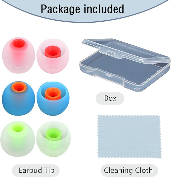 MMYQXI Silicone Replacement Earbud Tips Earbud Covers Ear Tips Fit for in-Ear Headphones (Inner Hole 3.8mm -5.1mm) Earbud Replacement Tips 9 Pairs, S/M/L