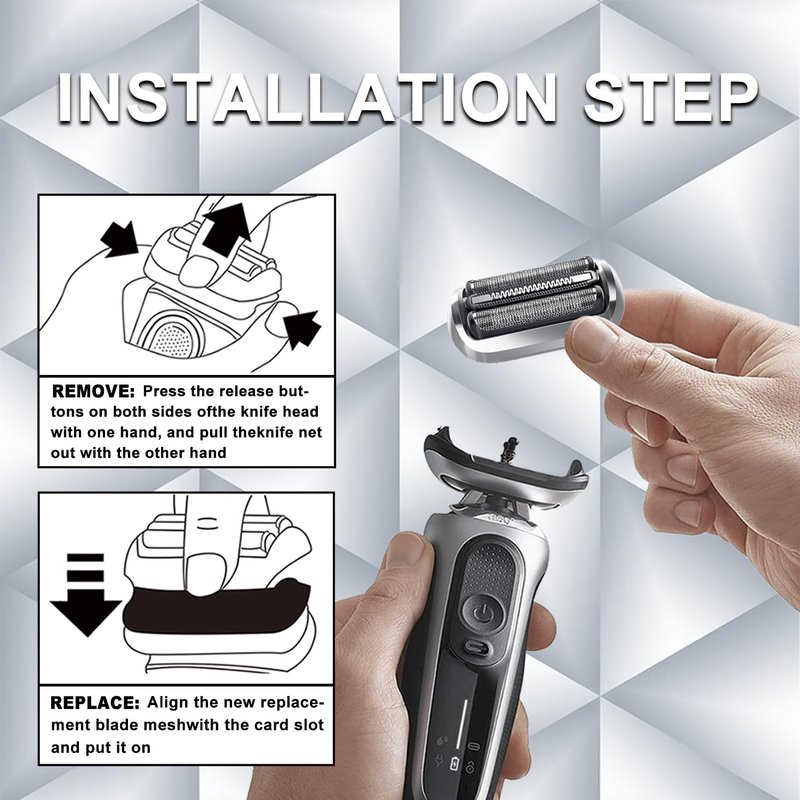 2PAKCS 74S Series 7 Electric Replacement Shaver Head Accessories Series 7 Electric Shaver blade Compatible with Braun Series 7 7120s, 7125s, 7127cs, 7171cc, 7175cc, 7185cc and 7189cc