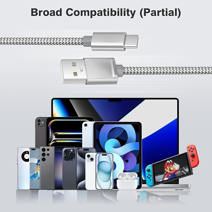 Elebase iPhone 17 17e Pro Max Charging Cable 1.5/3.3/6.6FT 3Pack,USB A to Type C Car Charger Cord,USBC Carplay Cable for New Apple 16 Plus iPad 10 Mini 7 Air 8,Airpods,Samsung Galaxy S26 S25 A17 Ultra