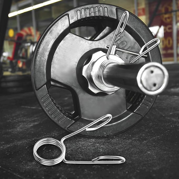 Lemecima 4 Pieces 2 Inch Dumbbell Spring Collars Barbell Clamps Locking Collars Clips for Weightlifting Exercise Fitness Training Supplies