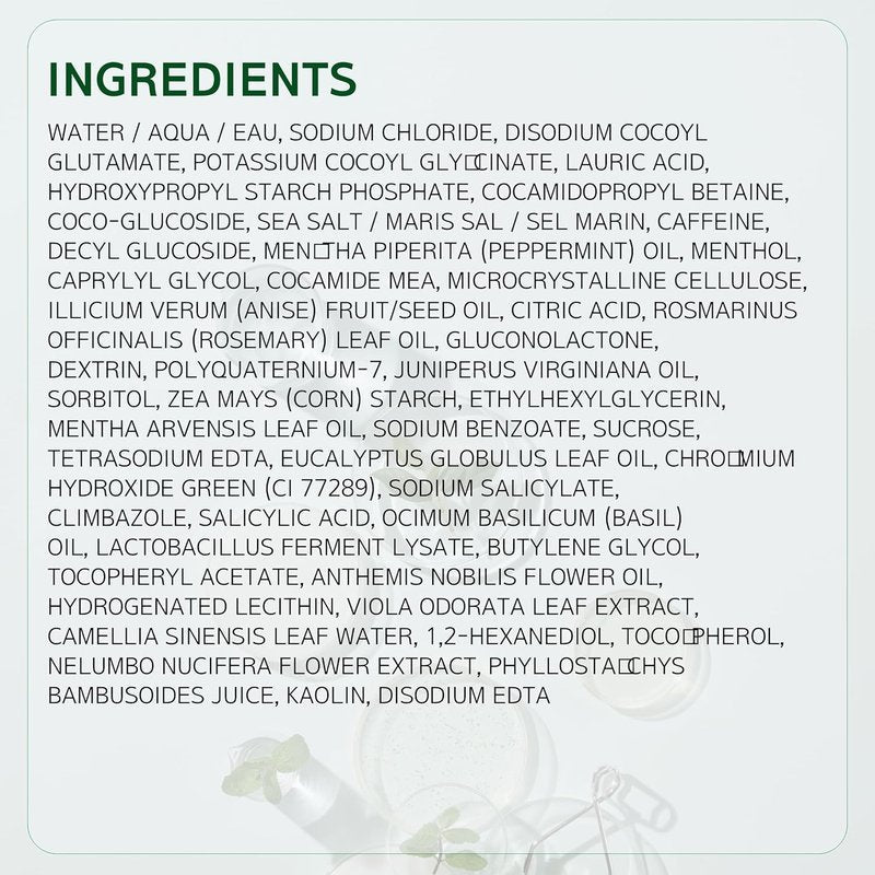 LABO.H Scalp Strengthening Scrub - Korean Clarifying Shampoo for Hair Growth | Vegan Rosemary & Sea Salt Exfoliator, 7.33 Fl Oz