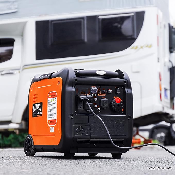 GENMAX Portable Generator,5500W Ultra-Quiet Gas Engine, EPA Compliant, Eco-Mode Feature, Ultra Lightweight for Backup Home Use & Camping (GM5500i)