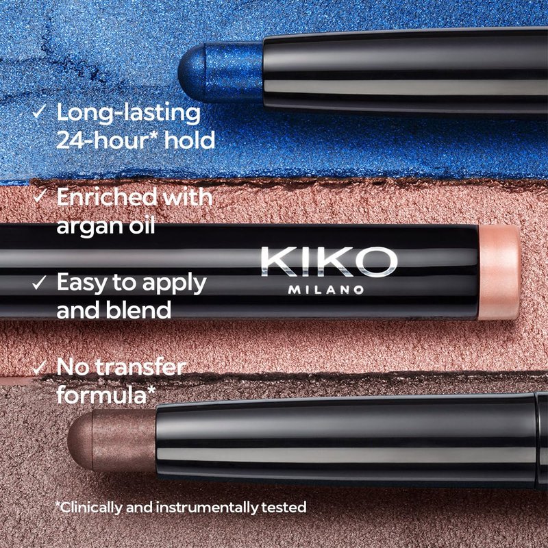 Kiko Milano Long Lasting Eyeshadow Stick – 24-Hour Wear, Transfer-Proof, Creamy Blendable Formula with Argan Oil, No-Transfer, Easy Application – 14 Rosy Brown – 1.64g