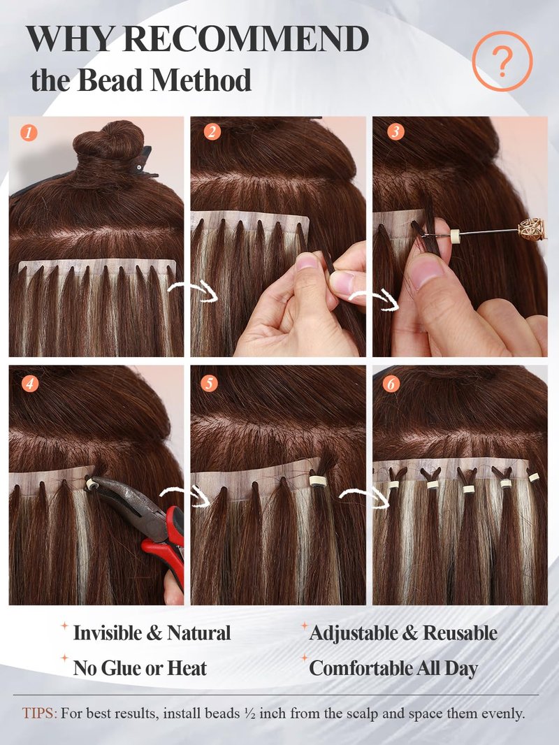 Remy Human Hair Extensions - Micro Bead OVO Weft | Highlight Blonde 9A/P60, 14 Inch (30g, 4 Pcs)