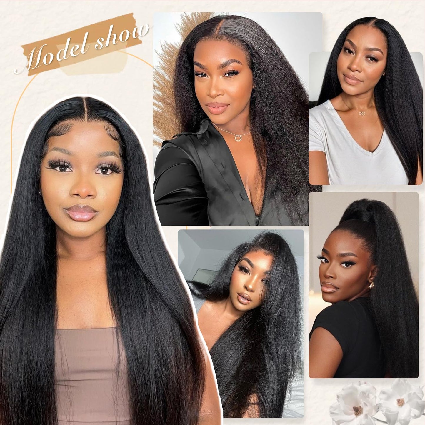 MIRONICA Yaki Kinky Straight Bundles Human Hair 18 Inch