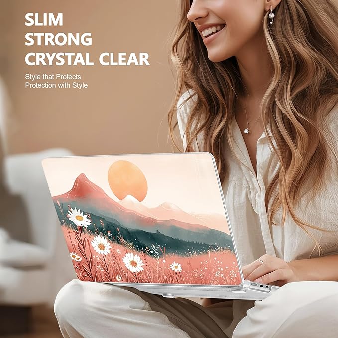 Lepeoac Case for 2026/2025/2024/2023 MacBook Air 15-inch Laptop Release M5 A3448 /M4 A3241 /M3 A3114 /M2 A2941, Stylish Protective Hard Shell Cover for MacBook Air 15.3 inch, Mountains