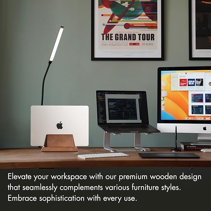 ZMARKRAFT® Vertical Laptop Stand, Solid Wood Organizer for MacBook