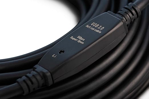 MutecPower 65 Feet Active USB Extension Cable 3.0 Male to Female with 3 Extension chipsets Signal Booster - Active Extension/Repeater Cord 20 Meters / 65 Feet (AC Power Supply Included)
