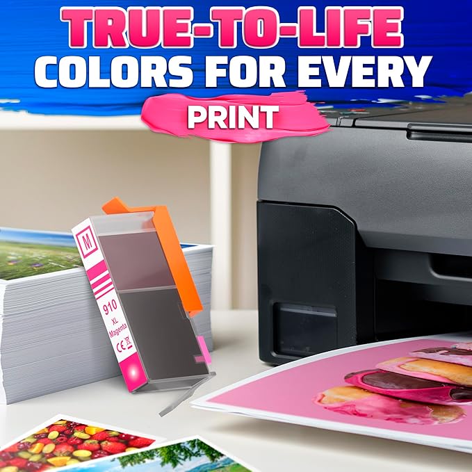 910XL Ink Cartridge Combo Pack – Includes Black & Color – Compatible with HP 8020, 8025, 8028, 8030, 8035, 8010, 8015, 8018, 8022 – Vivid Results – Easy Installation