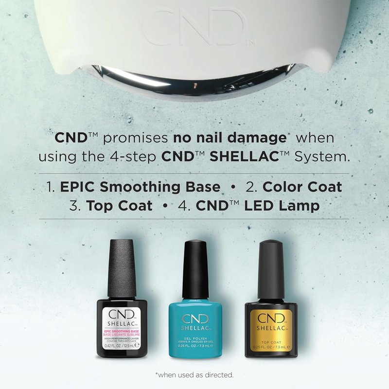 CND Shellac Gel Nail Polish Top Coat - Longwear Mirror Shine for Thin, Damaged Nails | 0.50 fl oz