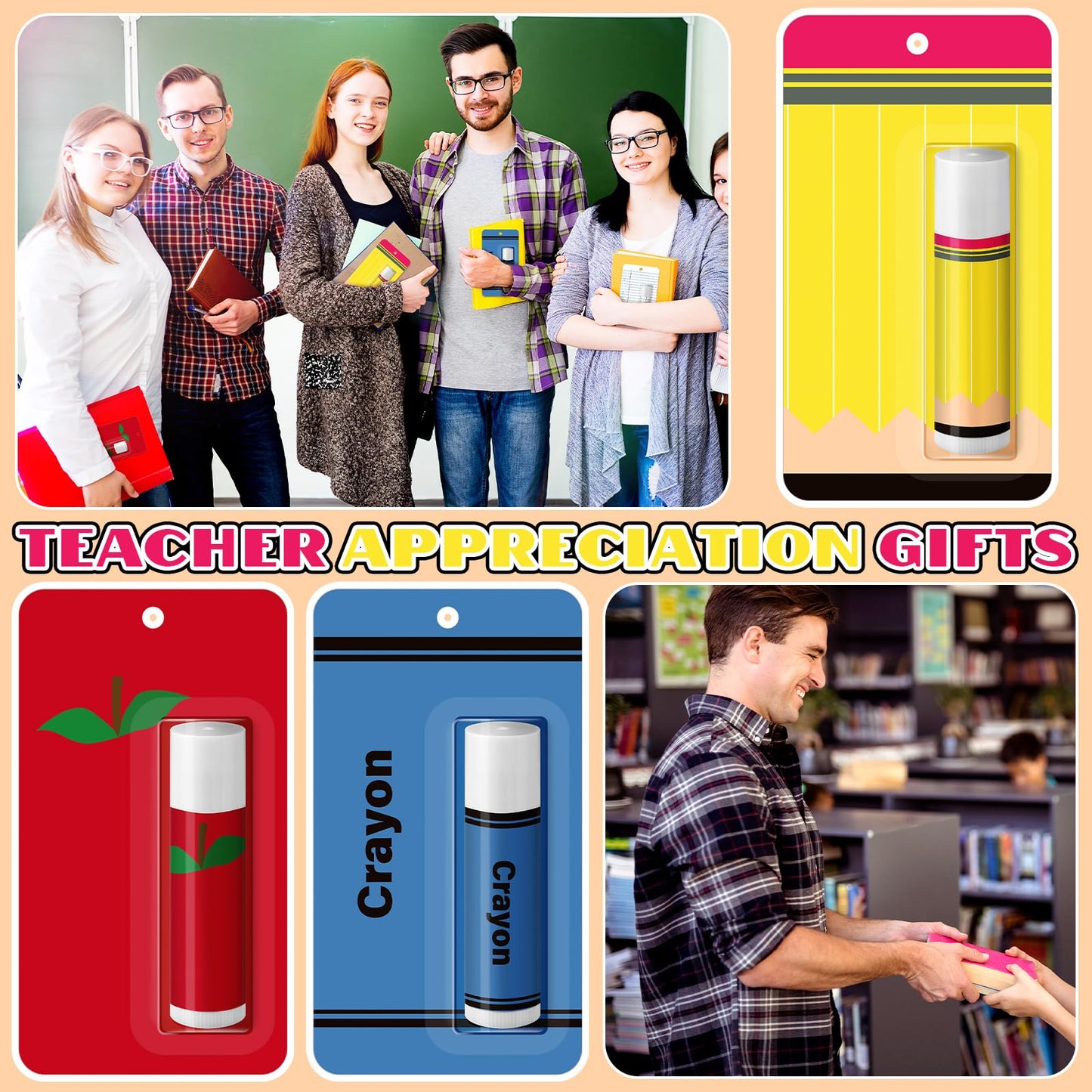 Sacubee 60 Pack Back to School Teacher Employee Appreciation Gift Bulk Lip Balm Employee Staff Appreciation Lip Balm Teacher Staff Team Thank You Gift Inspirational Party Favor for Women Men (Fresh)